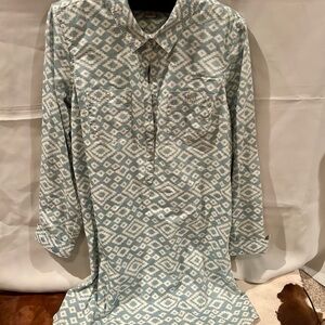 Lucky Brand Blue and White Geometric dress